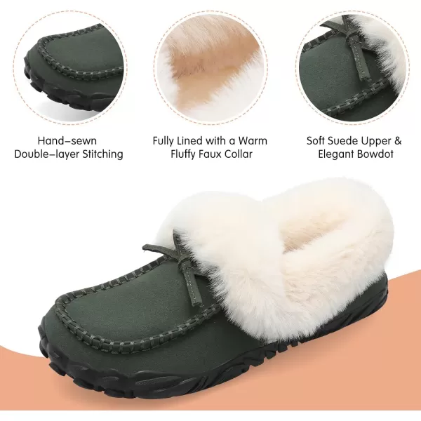 BARERUN Womens Moccasin Snow Boots Warm Winter Boots Ankle Boots for Women Outdoor Fur Lined Womens Shoes Slippers