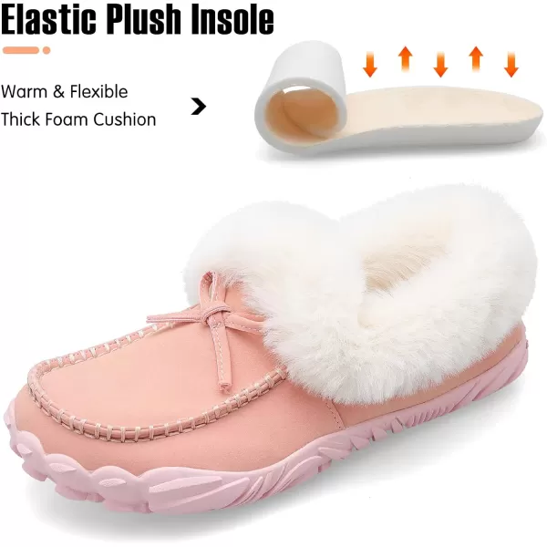 BARERUN Womens Moccasin Snow Boots Warm Winter Boots Ankle Boots for Women Outdoor Fur Lined Womens Shoes Slippers