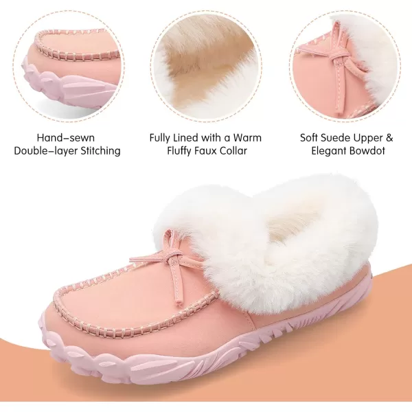 BARERUN Womens Moccasin Snow Boots Warm Winter Boots Ankle Boots for Women Outdoor Fur Lined Womens Shoes Slippers