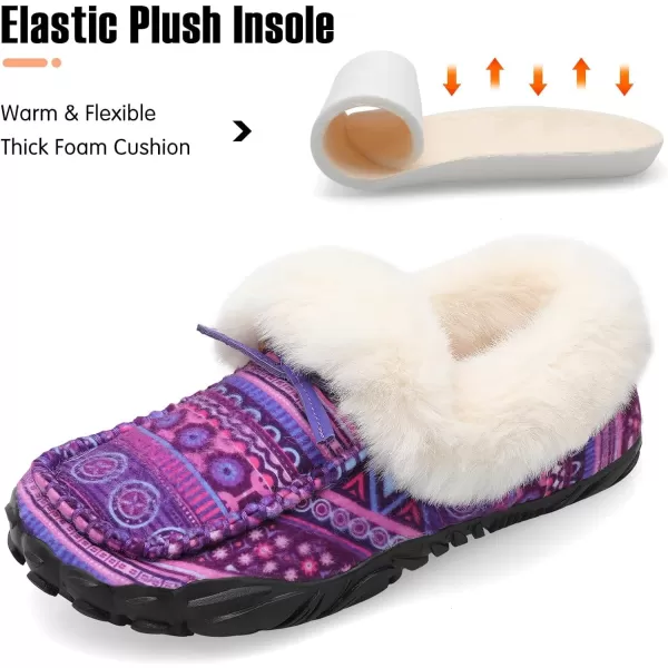 BARERUN Womens Moccasin Snow Boots Warm Winter Boots Ankle Boots for Women Outdoor Fur Lined Womens Shoes Slippers