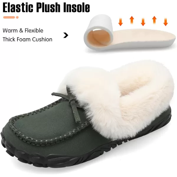 BARERUN Womens Moccasin Snow Boots Warm Winter Boots Ankle Boots for Women Outdoor Fur Lined Womens Shoes Slippers