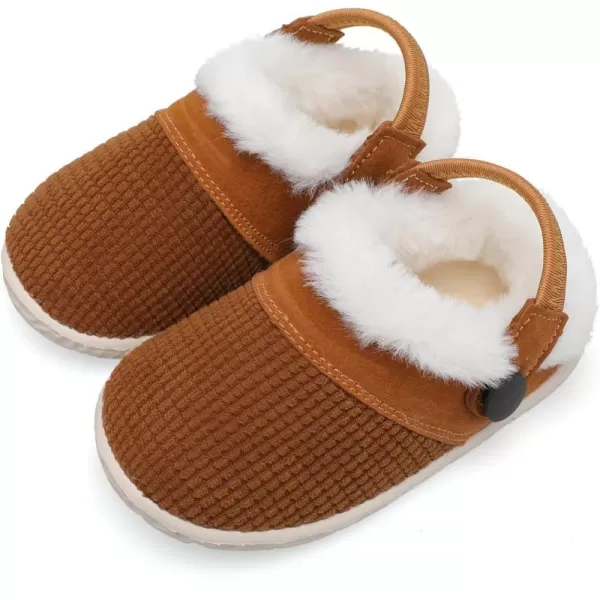 BARERUN Infant Toddler Slippers Kids Slippers Fuzzy Slides for Girls Boys Cozy Lightweight Slip-On House Newborn Crib Shoes