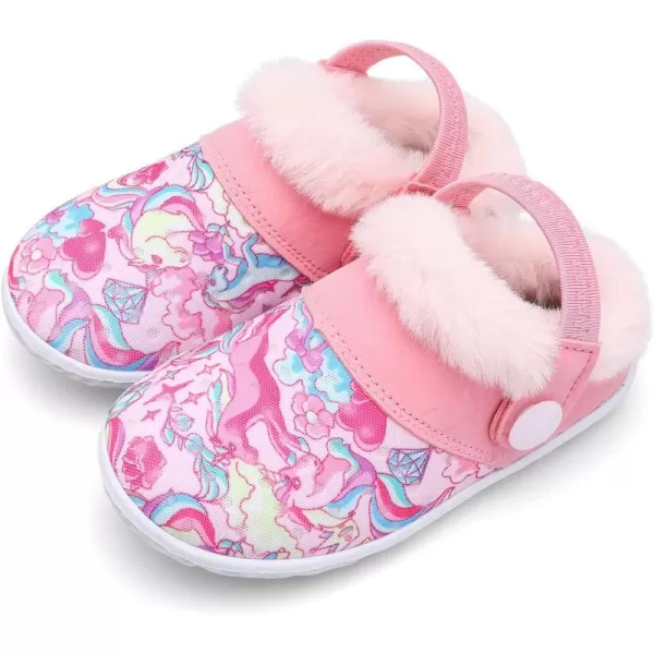 BARERUN Infant Toddler Slippers Kids Slippers Fuzzy Slides for Girls Boys Cozy Lightweight Slip-On House Newborn Crib Shoes