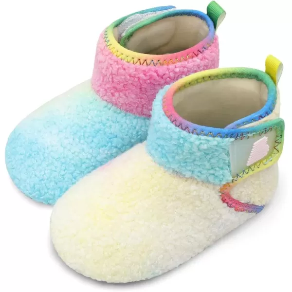 BARERUN Toddler Slippers Girls Boys House Shoes Baby Winter Booties Plush Cozy Kids House Slipper Warm Lightweight Infant Walking Shoes Socks