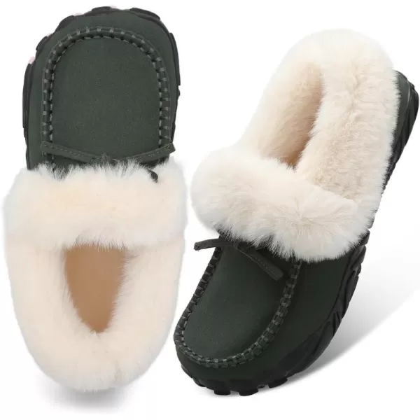 BARERUN Womens Moccasin Snow Boots Warm Winter Boots Ankle Boots for Women Outdoor Fur Lined Womens Shoes Slippers