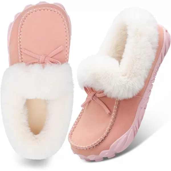 BARERUN Womens Moccasin Snow Boots Warm Winter Boots Ankle Boots for Women Outdoor Fur Lined Womens Shoes Slippers