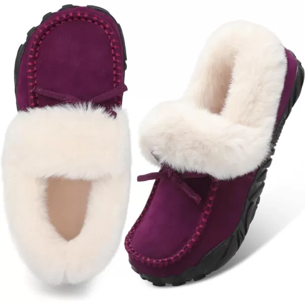 BARERUN Womens Moccasin Snow Boots Warm Winter Boots Ankle Boots for Women Outdoor Fur Lined Womens Shoes Slippers