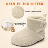 imageBARERUN Toddler Slippers Girls Boys House Shoes Baby Winter Booties Plush Cozy Kids House Slipper Warm Lightweight Infant Walking Shoes SocksBeige
