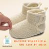 imageBARERUN Toddler Slippers Girls Boys House Shoes Baby Winter Booties Plush Cozy Kids House Slipper Warm Lightweight Infant Walking Shoes SocksBeige