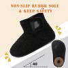 imageBARERUN Toddler Slippers Girls Boys House Shoes Baby Winter Booties Plush Cozy Kids House Slipper Warm Lightweight Infant Walking Shoes SocksBlack