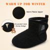 imageBARERUN Toddler Slippers Girls Boys House Shoes Baby Winter Booties Plush Cozy Kids House Slipper Warm Lightweight Infant Walking Shoes SocksBlack