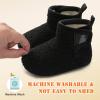 imageBARERUN Toddler Slippers Girls Boys House Shoes Baby Winter Booties Plush Cozy Kids House Slipper Warm Lightweight Infant Walking Shoes SocksBlack