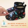 imageBARERUN Toddler Slippers Girls Boys House Shoes Baby Winter Booties Plush Cozy Kids House Slipper Warm Lightweight Infant Walking Shoes SocksBlack Dinosaur