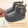 imageBARERUN Toddler Slippers Girls Boys House Shoes Baby Winter Booties Plush Cozy Kids House Slipper Warm Lightweight Infant Walking Shoes SocksGrey