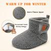 imageBARERUN Toddler Slippers Girls Boys House Shoes Baby Winter Booties Plush Cozy Kids House Slipper Warm Lightweight Infant Walking Shoes SocksGrey