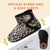 imageBARERUN Toddler Slippers Girls Boys House Shoes Baby Winter Booties Plush Cozy Kids House Slipper Warm Lightweight Infant Walking Shoes SocksLeopard