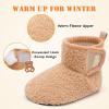 imageBARERUN Toddler Slippers Girls Boys House Shoes Baby Winter Booties Plush Cozy Kids House Slipper Warm Lightweight Infant Walking Shoes SocksLightbrown