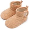 imageBARERUN Toddler Slippers Girls Boys House Shoes Baby Winter Booties Plush Cozy Kids House Slipper Warm Lightweight Infant Walking Shoes SocksLightbrown