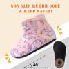 imageBARERUN Toddler Slippers Girls Boys House Shoes Baby Winter Booties Plush Cozy Kids House Slipper Warm Lightweight Infant Walking Shoes SocksPink Horse