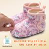 imageBARERUN Toddler Slippers Girls Boys House Shoes Baby Winter Booties Plush Cozy Kids House Slipper Warm Lightweight Infant Walking Shoes SocksPink Horse