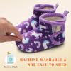 imageBARERUN Toddler Slippers Girls Boys House Shoes Baby Winter Booties Plush Cozy Kids House Slipper Warm Lightweight Infant Walking Shoes SocksPurple Horse