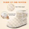 imageBARERUN Toddler Slippers Girls Boys House Shoes Baby Winter Booties Plush Cozy Kids House Slipper Warm Lightweight Infant Walking Shoes SocksStripe Beige