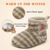 imageBARERUN Toddler Slippers Girls Boys House Shoes Baby Winter Booties Plush Cozy Kids House Slipper Warm Lightweight Infant Walking Shoes SocksStripe Brown
