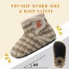 imageBARERUN Toddler Slippers Girls Boys House Shoes Baby Winter Booties Plush Cozy Kids House Slipper Warm Lightweight Infant Walking Shoes SocksStripe Brown