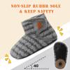 imageBARERUN Toddler Slippers Girls Boys House Shoes Baby Winter Booties Plush Cozy Kids House Slipper Warm Lightweight Infant Walking Shoes SocksStripe Grey