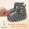 imageBARERUN Toddler Slippers Girls Boys House Shoes Baby Winter Booties Plush Cozy Kids House Slipper Warm Lightweight Infant Walking Shoes SocksStripe Grey
