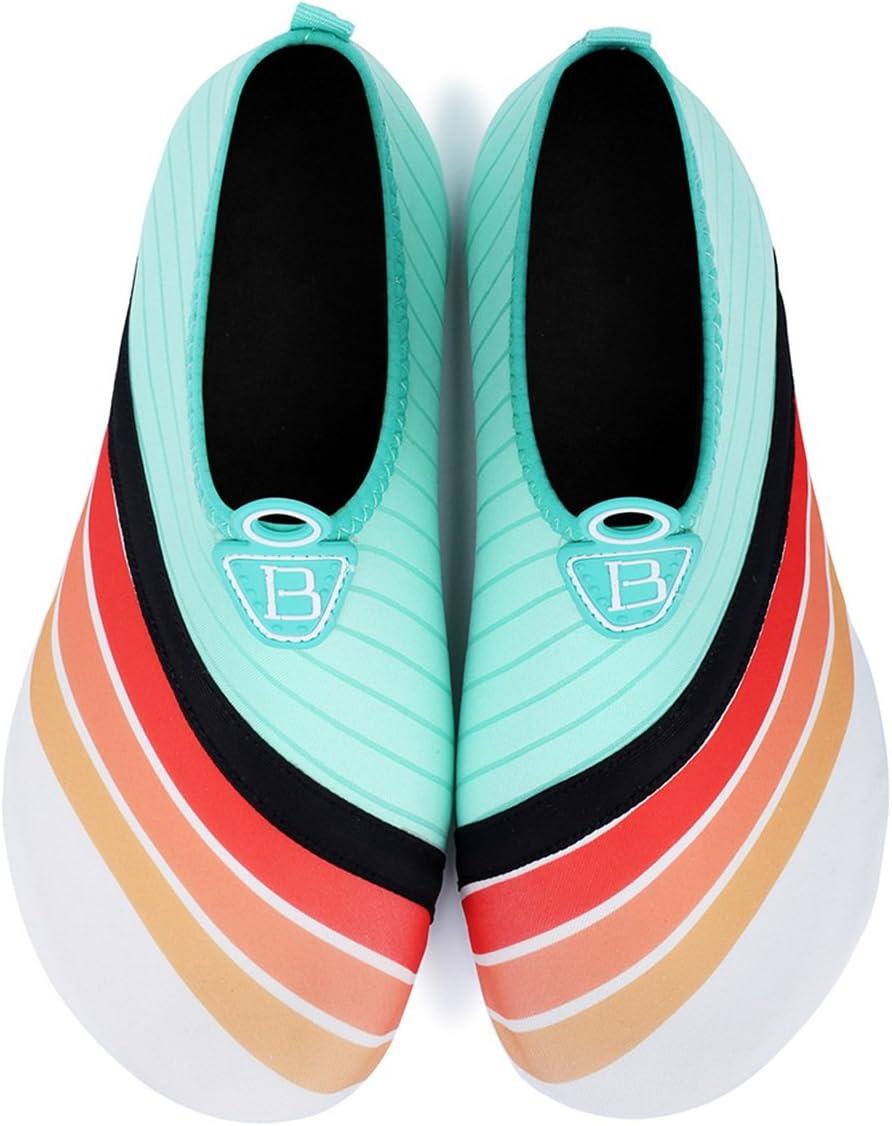 imageBARERUN Barefoot Water Shoes for Women Men QuickDry Aqua Socks for Swim Beach Pool Surf Yoga Boat Travel Non Slip Indoor Outdoor Walking ShoesColorful
