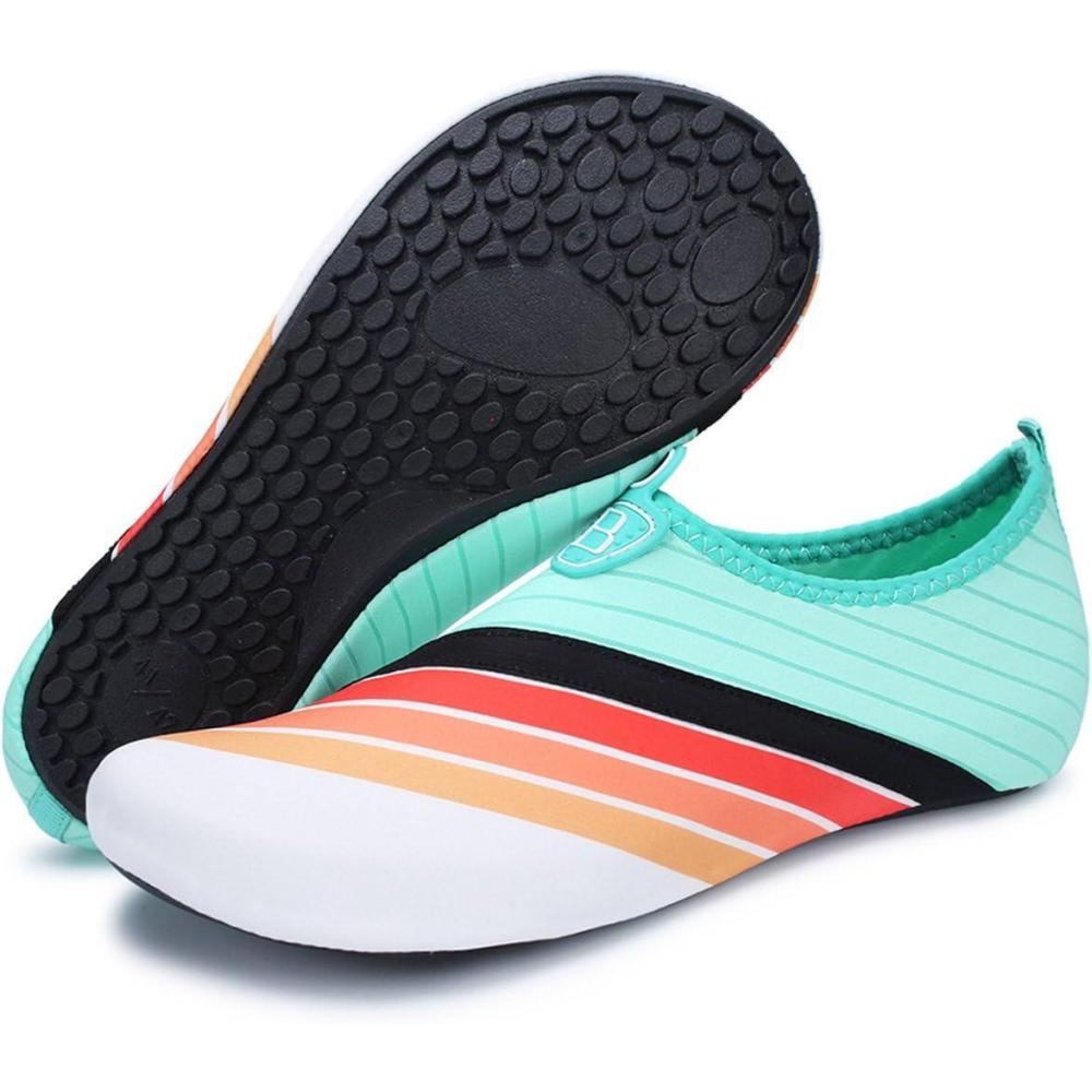 imageBARERUN Barefoot Water Shoes for Women Men QuickDry Aqua Socks for Swim Beach Pool Surf Yoga Boat Travel Non Slip Indoor Outdoor Walking ShoesColorful