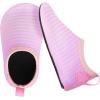 imageBARERUN Baby Girls Boys Water Shoes Swim Barefoot Water Sport Aqua Socks for Beach Pool Swim SandPink Stripe