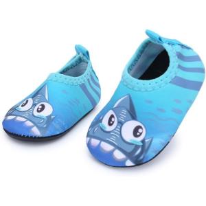 imageBARERUN Baby Girls Boys Water Shoes Swim Barefoot Water Sport Aqua Socks for Beach Pool Swim SandA Blue Shark