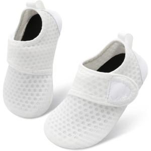 imageBARERUN Baby Girls Boys Water Shoes Swim Barefoot Water Sport Aqua Socks for Beach Pool Swim SandAll White