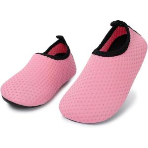 imageBARERUN Baby Girls Boys Water Shoes Swim Barefoot Water Sport Aqua Socks for Beach Pool Swim SandDot Pink