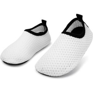 imageBARERUN Baby Girls Boys Water Shoes Swim Barefoot Water Sport Aqua Socks for Beach Pool Swim SandDot White