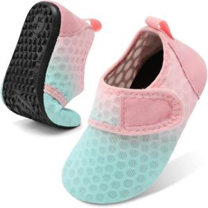imageBARERUN Baby Girls Boys Water Shoes Swim Barefoot Water Sport Aqua Socks for Beach Pool Swim SandGreenpink
