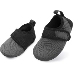 imageBARERUN Baby Girls Boys Water Shoes Swim Barefoot Water Sport Aqua Socks for Beach Pool Swim SandGrey Black
