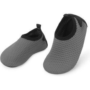 imageBARERUN Baby Girls Boys Water Shoes Swim Barefoot Water Sport Aqua Socks for Beach Pool Swim SandGrey Dot