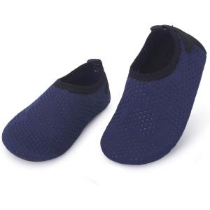 imageBARERUN Baby Girls Boys Water Shoes Swim Barefoot Water Sport Aqua Socks for Beach Pool Swim SandNavy Dot