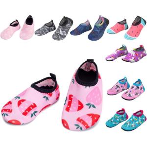 imageBARERUN Baby Girls Boys Water Shoes Swim Barefoot Water Sport Aqua Socks for Beach Pool Swim SandStrawberry
