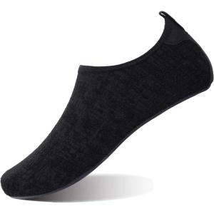 imageBARERUN Barefoot Water Shoes for Women Men QuickDry Aqua Socks for Swim Beach Pool Surf Yoga Boat Travel Non Slip Indoor Outdoor Walking ShoesBlack Shine