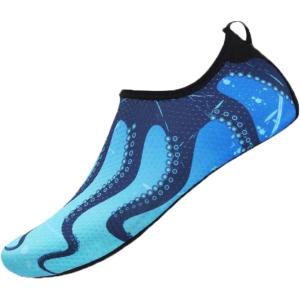 imageBARERUN Barefoot Water Shoes for Women Men QuickDry Aqua Socks for Swim Beach Pool Surf Yoga Boat Travel Non Slip Indoor Outdoor Walking ShoesBlue Octopus