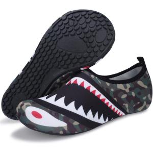 imageBARERUN Barefoot Water Shoes for Women Men QuickDry Aqua Socks for Swim Beach Pool Surf Yoga Boat Travel Non Slip Indoor Outdoor Walking ShoesCamouflage Shark