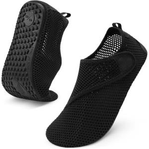 imageBARERUN Barefoot Water Shoes for Women Men QuickDry Aqua Socks for Swim Beach Pool Surf Yoga Boat Travel Non Slip Indoor Outdoor Walking ShoesLatticesblack
