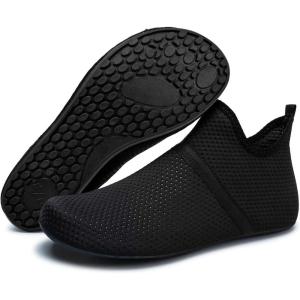 imageBARERUN Barefoot Water Shoes for Women Men QuickDry Aqua Socks for Swim Beach Pool Surf Yoga Boat Travel Non Slip Indoor Outdoor Walking ShoesMid Black