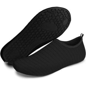 imageBARERUN Barefoot Water Shoes for Women Men QuickDry Aqua Socks for Swim Beach Pool Surf Yoga Boat Travel Non Slip Indoor Outdoor Walking ShoesPure Black
