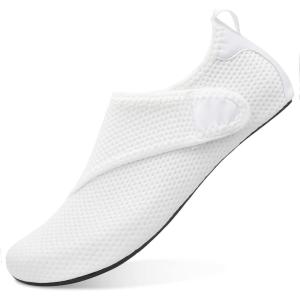 imageBARERUN Barefoot Water Shoes for Women Men QuickDry Aqua Socks for Swim Beach Pool Surf Yoga Boat Travel Non Slip Indoor Outdoor Walking ShoesWhite Strap