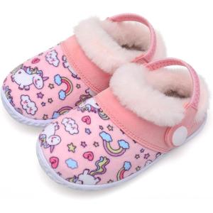 imageBARERUN Boys Girls Warm Slippers Cartoon Car Kids Winter Indoor Household Shoes Toddler Girl Slippers Pink Toddler Size 455 1218 Months